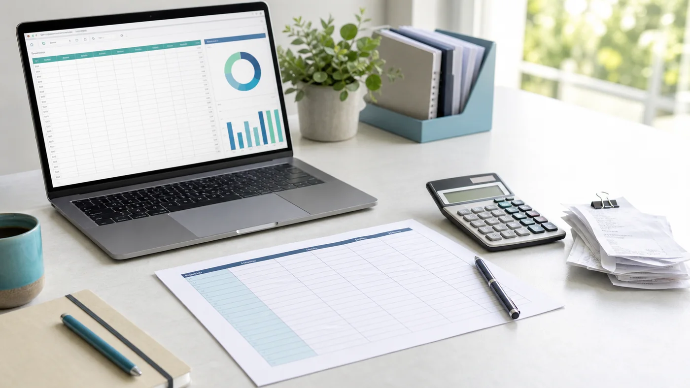 Accounting dashboard, calculator, and financial records